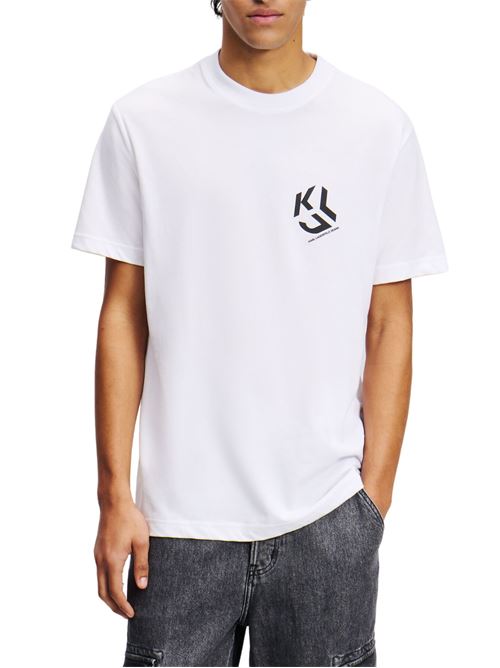 T-shirt uomo bianca in cotone Karl Lagerfeld jeans | A2M17072100